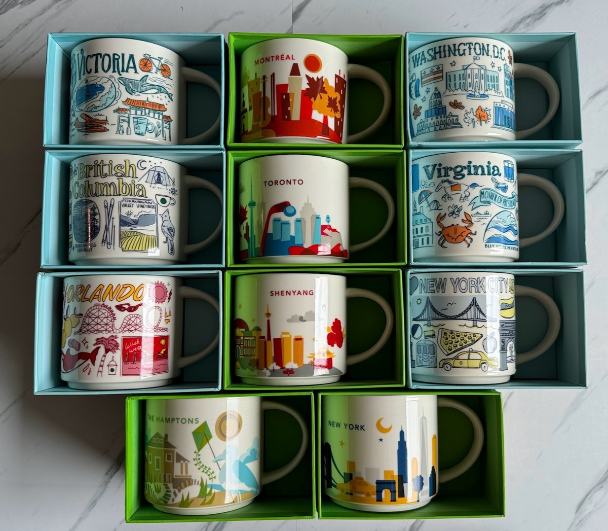 Starbucks Mugs You Are Here Collection And Been There Series 14fl