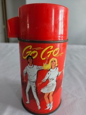 Termo de metal Aladdin Go Go Dancers 1966 vintage con tapa y taza