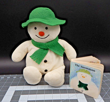 Eden Raymond Briggs The Snowman 14 Inch Plush Stuffed Green Hat Scarf Book