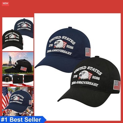 2 Pack USA 250th Anniversary Hat Patriotic Baseball Cap Adjustable Cotton 2026