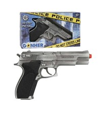 Gonher S W Style Police Revolver 8 Shot Die-Cast Toy Cap Gun Silver Spain