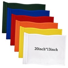 6 Pieces Large Golf Flags with Tube Inserted 20 x 13 Inch 420D Multicolor