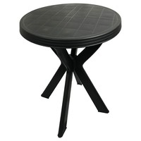 Gartentisch Ø70Cm Kunststoff Terrassentisch Anthrazit Balkontisch Bistrotisch