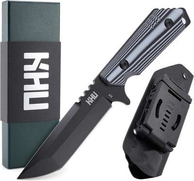 Outdoormesser Jagdmesser D2 Stahl G10 Griff mit Kydex Scheide Survival Camping