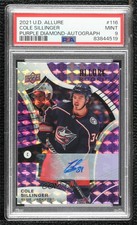 2021 Allure Rookies Purple Diamond 3/10 Cole Sillinger #116 PSA 9 MINT Auto 2d8