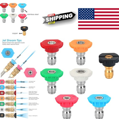 #ad Pressure Washer Nozzle Set 7 Pack with 5 Degree and 2nd Story Tips for Cleaning $24.69