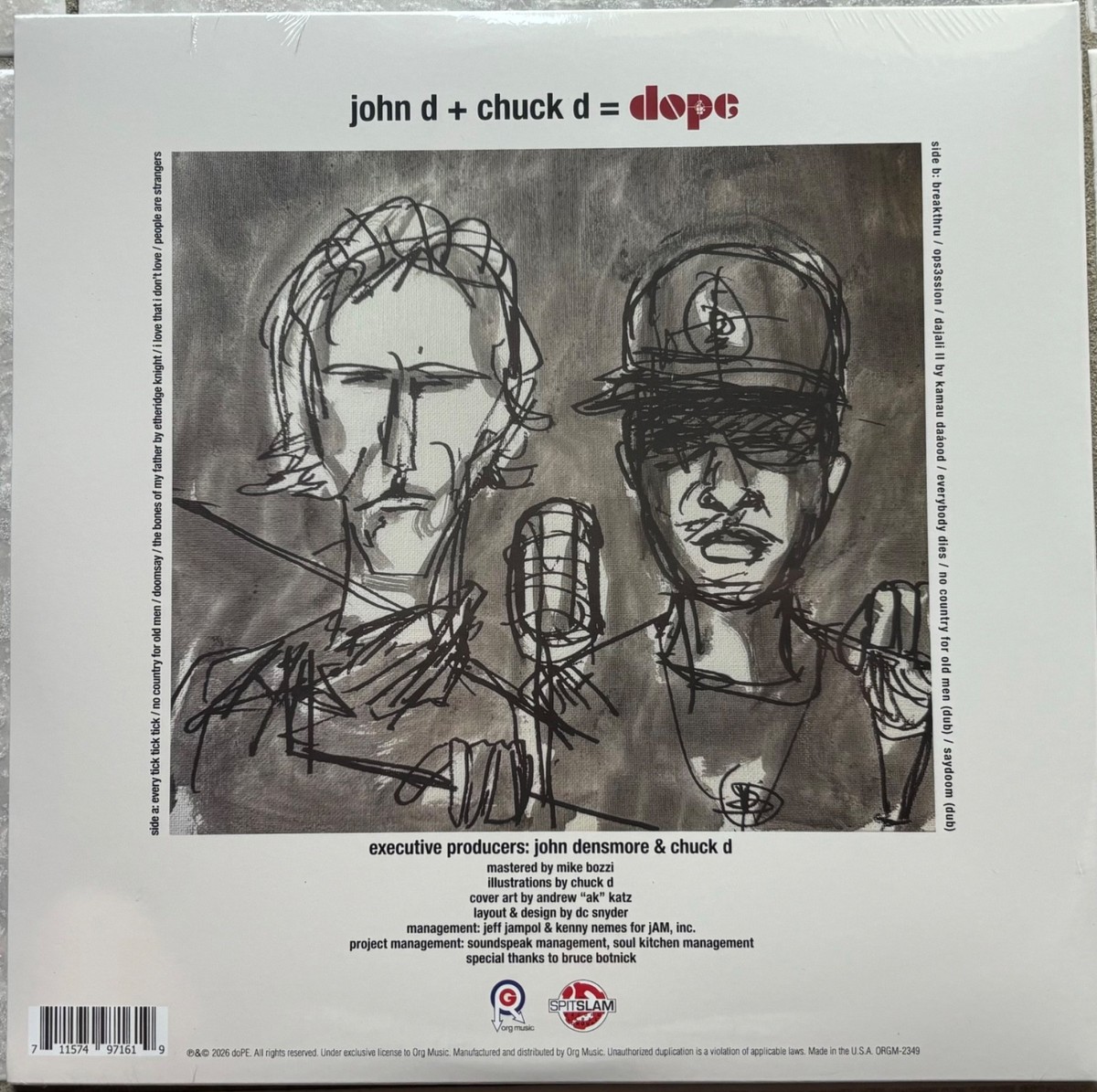 Chuck D / John D + Dope, No Country For Old Men - 2026 RSD SEALED