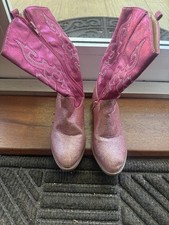 Pink Glitter Children's Cowgirl Boots Size 34