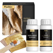 Water-Based Gold Leaf Gilding Adhesive Set, 100ml Glue Varnish for Crafts