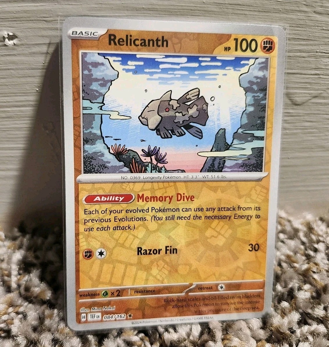 Relicanth 84/162  Pokemon S&V Temporal Forces 2024 - Holo Rare