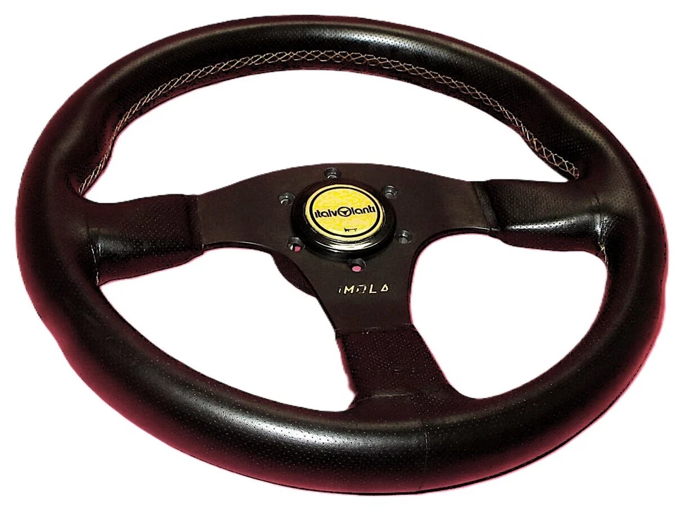 Volante italvolanti IMOLA 345mm Cuero Negro Radios De Colección JDM MOMO NA  Foto 2 de 4