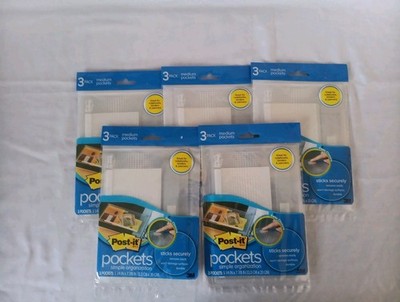 5 Packs Post-it Pockets Simple Organization 3 Pack Letter Bill Receipt 3M New