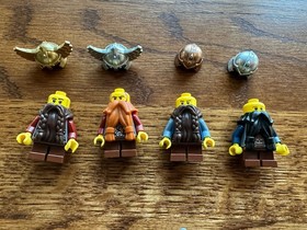 Set of 4 LEGO Castle Dwarves Minifigures Complete With Accessories from 7036
