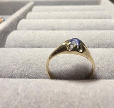 Eleganter Goldring 333 Gold mit Blauem Stein ...
