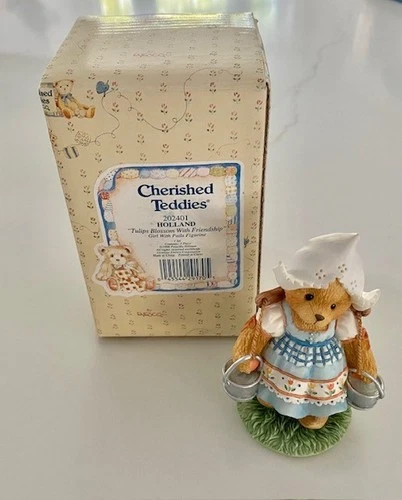 1996 Cherished Teddies Katrien "Tulips Blossom With Friendship" Figurine