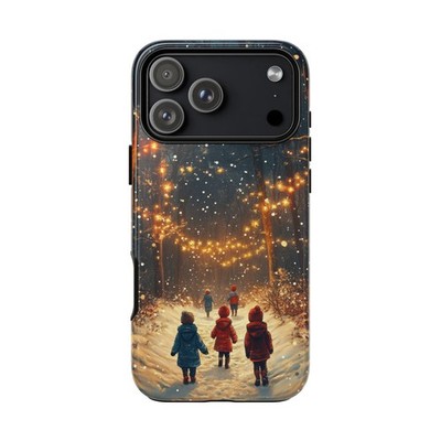 For iPhone / Galaxy / Pixel | Phone Ink Case - Winter Snowy Forest Lights