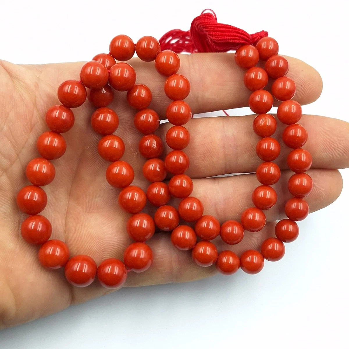 Collana In Corallo Arancio, Perle, Granato - Foto 12