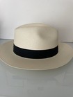 Montecristi Ecuador Hat Size 58 7 1/4 Straw Panama Black Fedora Clean classic — photo 3