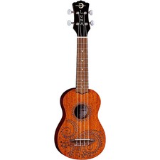 Luna Guitars Tattoo Mahogany Soprano Ukulele Mahogany