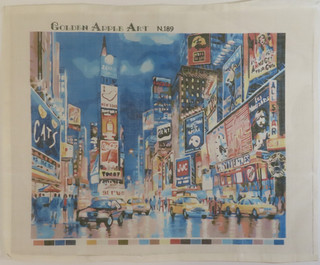 HANDPAINTED NEEDLEPOINT Times Square by Golden Apple Art (28)