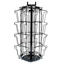 Counter Greeting Card Stand 5x7"- 20 Pocket Rotating Spinning Shop Black (K4B)