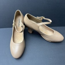 Capezio Womens Shoes US 5.5 M Tan Leather Mary Jane Dance Tele Tone Tap