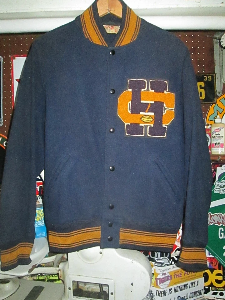 Chaqueta Letterman Fútbol Cruz Santa Cruz Tigres Años 50 60 De Colección NUEVA ORLEANS Foto 3 de 4