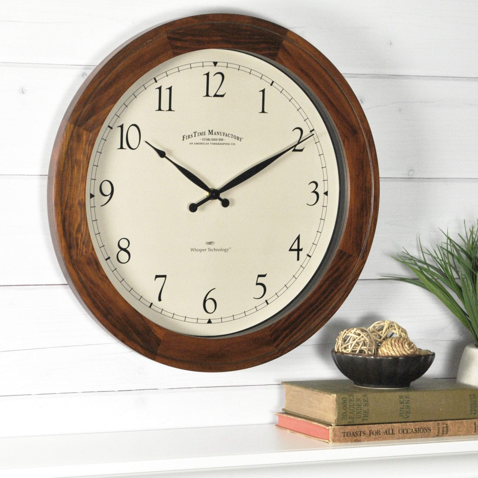 FirsTime & Co.® Walnut Garrison Wall Clock, American Crafted, Walnut Wood, 16...
