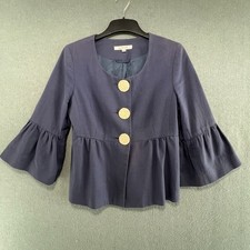 LK Bennett Blue Peplum Jacket UK10 Chic Elegant Office Party Smart Womens