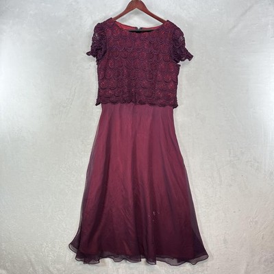 Vintage After Dark Dress Women 14 Purple Lace Chiffon Goth Fairy Maxi Whimsygoth