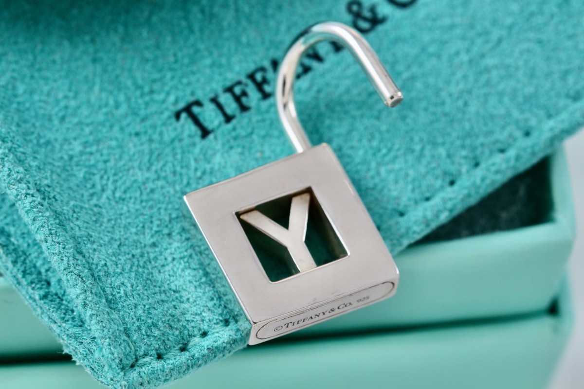 Tiffany & Co. Sterling Silver Letter "Y" Padlock Charm Pendant Discontinued View 4