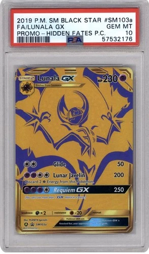 2019 POKEMON SUN MOON BLACK STAR SM103a FULL ART LUNALA GX GEM MT PSA 10 PROMO