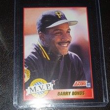 Score 1991 Barry Bonds MVP Award Winner #876 Pittsburgh Pirates Baseball Card