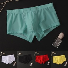 Boxer uomo trasparente maglia trasparente slip intimo vedi attraverso