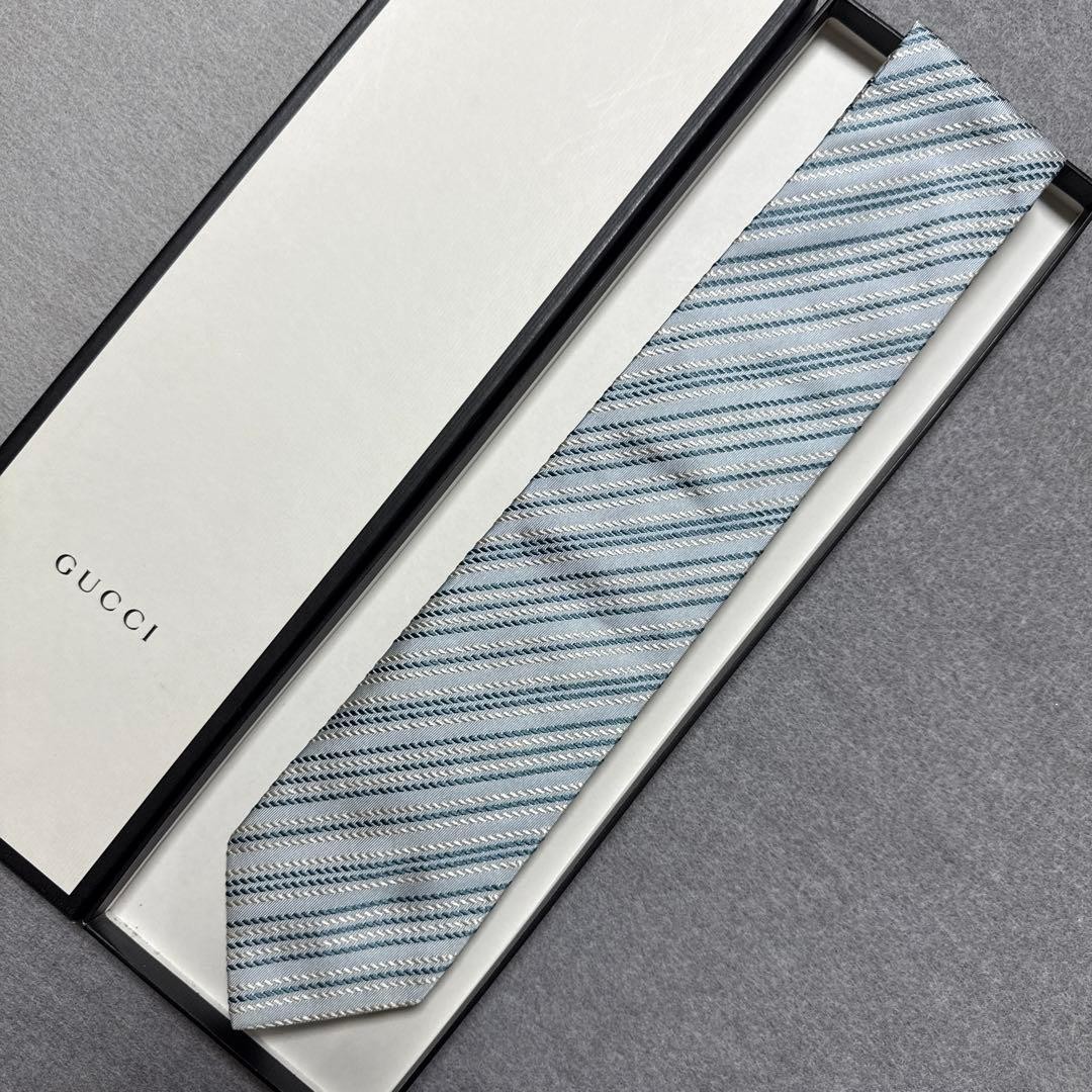 Gucci Necktie Tie 100% Silk Multicolor Stripes Pattern 3.2 inches From Japan thumbnail 10
