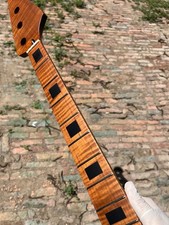 J Bass style 21fret Electric Bass Neck Roasted Flame Maple Black square inlay 38