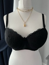 Gorgeous Black Padded Geometric Pattern Bra Size 40C From George VGC