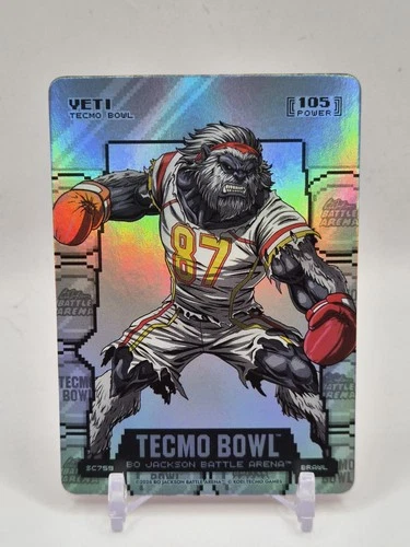 2026 Bo Jackson Battle Arena Tecmo Travis Kelce Yeti Silver Coin Flip Battlefoil