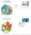 US Scott #1721 & Canada Scott #737, First Day Covers 8/4/77 Peace Bridge Joint