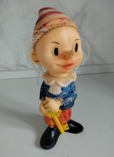 Buratino Vintage Soviet Rubber Toy 10 inch Pinocchio USSR Doll Figurine 1970s