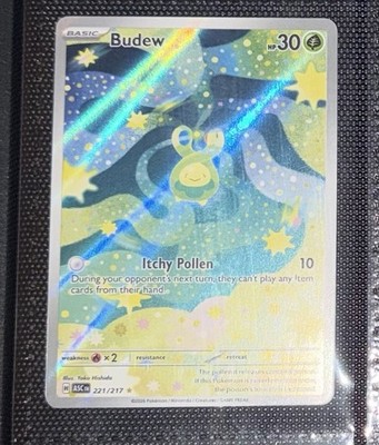 Full Art Budew 221/217 ASC Rare Holo Basic Pokémon TCG Card 2026