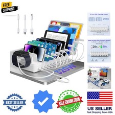 320W Charging Station for Multiple Devices, 10 Ports Fast Multi-Device Charge...