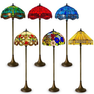 Handgefertigte Tiffany Stil Stehlampe 16'' Buntglas Vintage Home Leuchte
