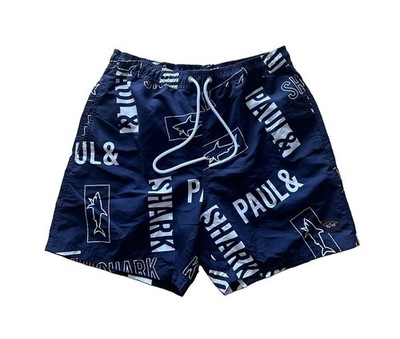Paul & Shark Yachting Blue AOP Swim Trunks Shorts Mesh Lining Mens Size Medium