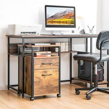 2-Drawer Rolling File Cabinet Under Desk File Cabinet Printer Stand on Wheels