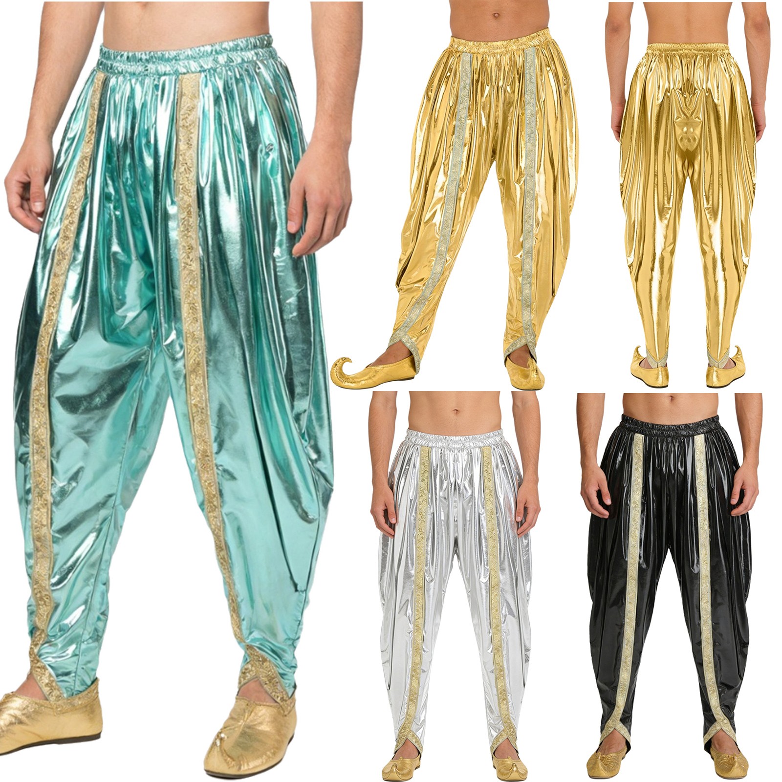 Pantalones Harén Para Hombres Fiesta Baile Disfraz Pantalones Sueltos Escenario Performance Bloomers