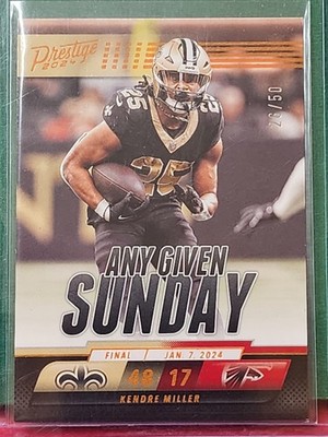 2024 Prestige  Any Given Sunday Kendre Miller #AGS-KMR  Xtra Points Orange /50