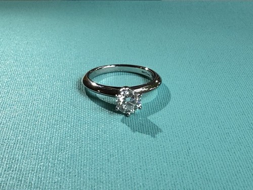 Purchased 2024 - Tiffany & Co. Platinum Diamond Engagement Ring – 0.53ct E/VS1 - Picture 3 of 11