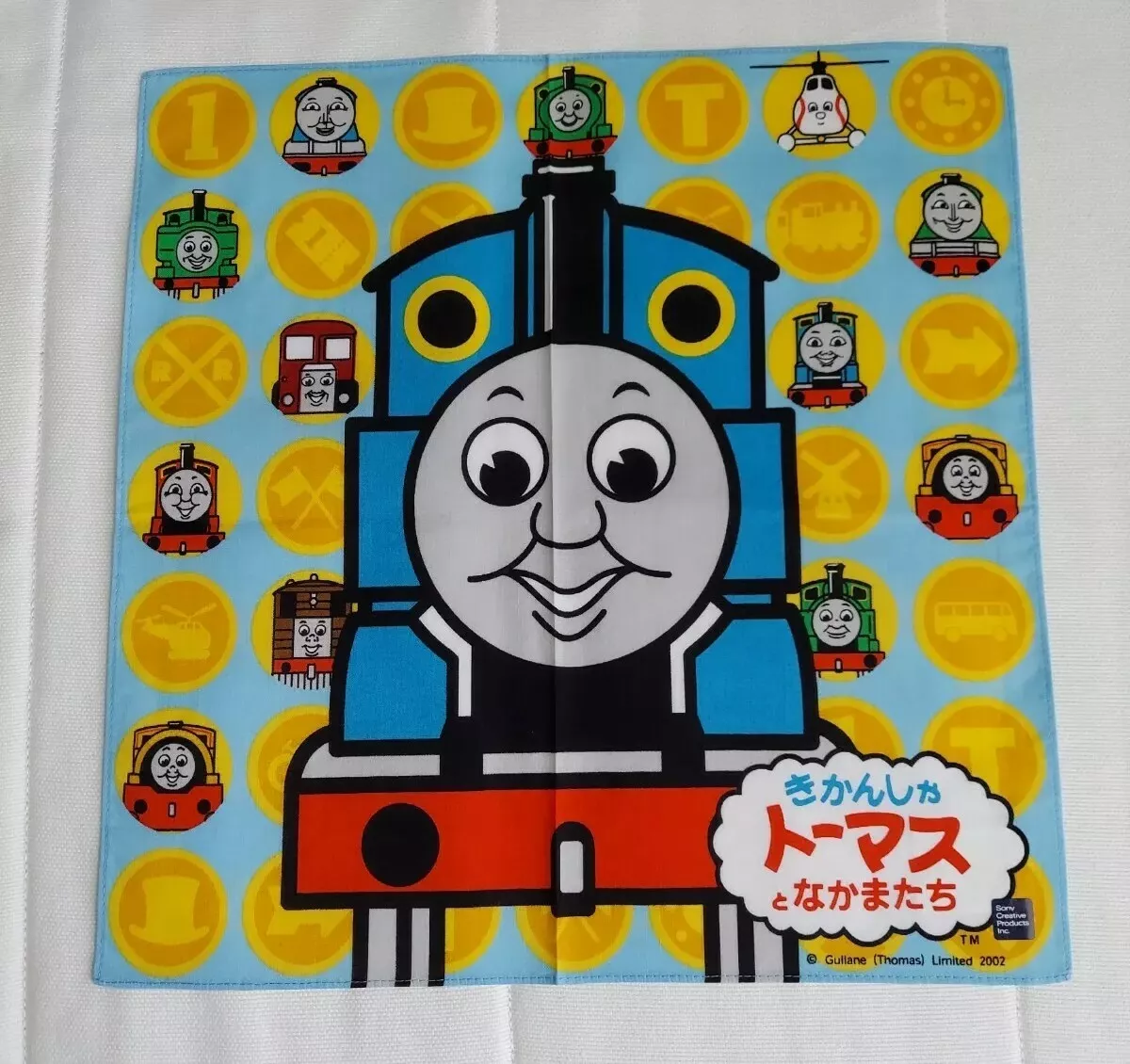 Thomas the Train Engine Cotton Square Handkerchief Towel Cloth Rare Japan  Made