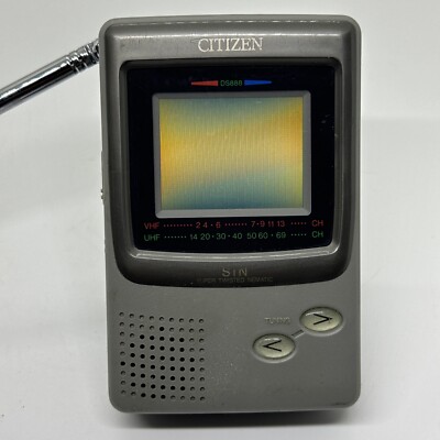 Citizen STN super twisted nematic portable LCD-TV DS888-1A RARE TV UHF VHF DC6V